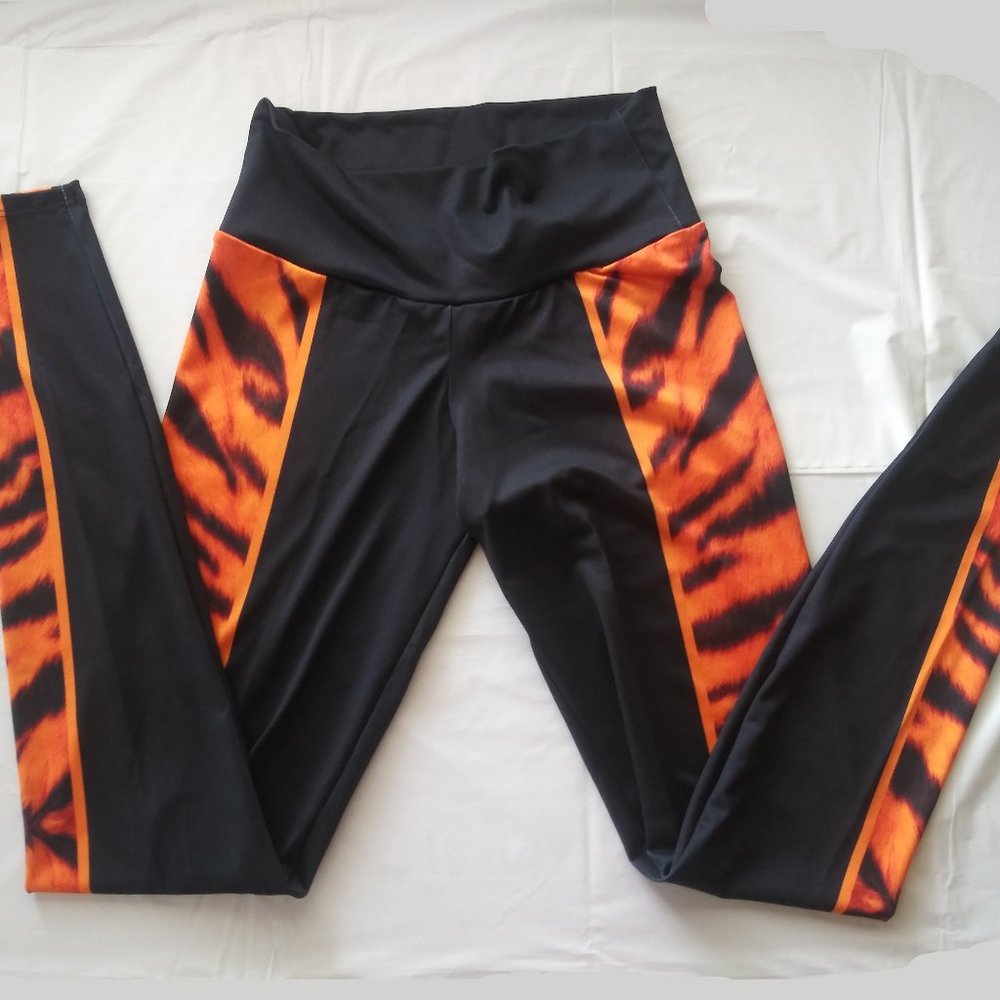 Women's Leggings, Tiger Print on Black, NWOT, Sm